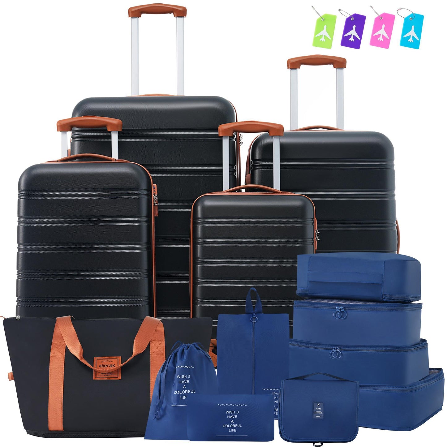 NEW Hardshell Suitcase Set Of 4pc Lightweight Luggage Box