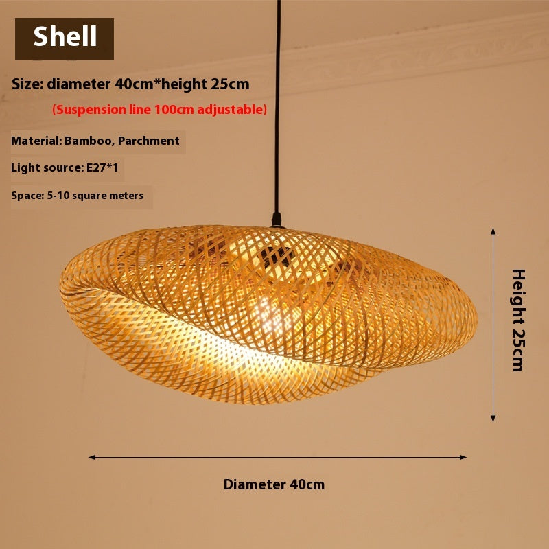 NEW Bamboo Chandelier Chinese Zen Tea Room Ceiling Light Fixture