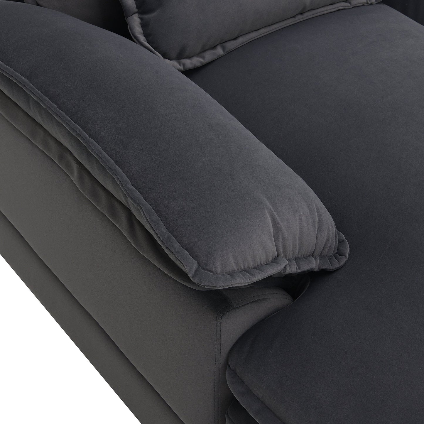 New Modern U-shaped 6-seat Upholstered Sleeper Sofa with Chaise Lounge