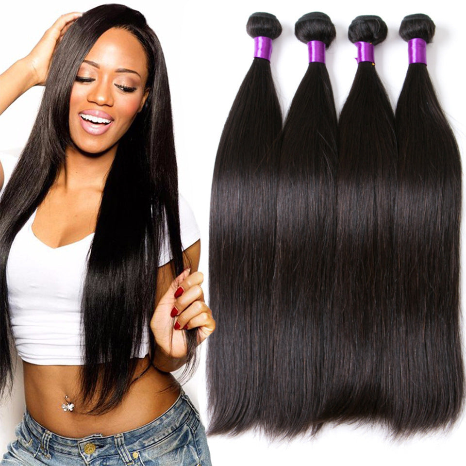 NEW Human Straight Brazilin 1B Natural Color Hair