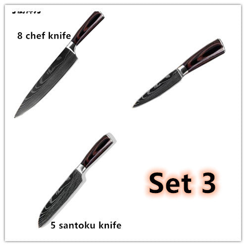 NEW Carpenter's Special Set 6-piece Set 8-piece Set Stainless Steel Wood Handle Kitchen Cooking Chef Knife Set