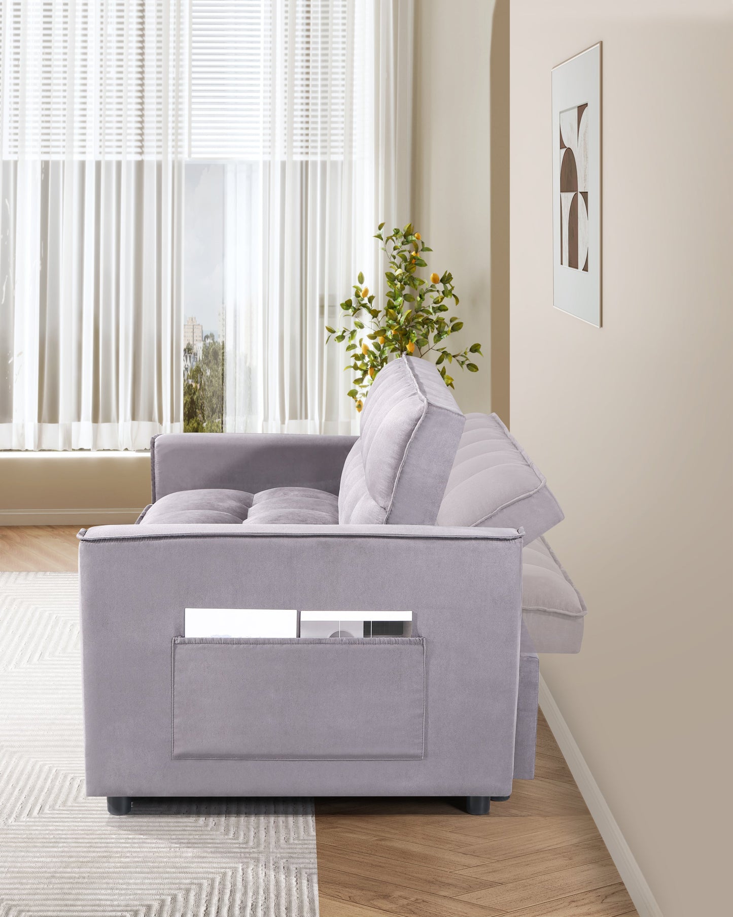 NEW Pull Out Couch Bed-3 in 1 Convertible Sleeper Couch Bed Lounge Pull-Out Sleeper Sofa