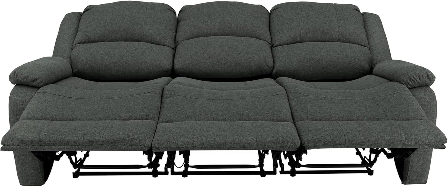 NEW 80-Inch RV Triple Recliner Sofa With Convertible Console