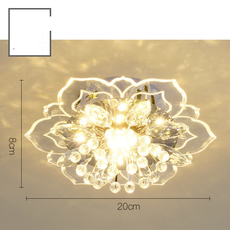 NEW Small Crystal Lamp Corridor Modern Minimalist Living Room Ceiling Light Fixture