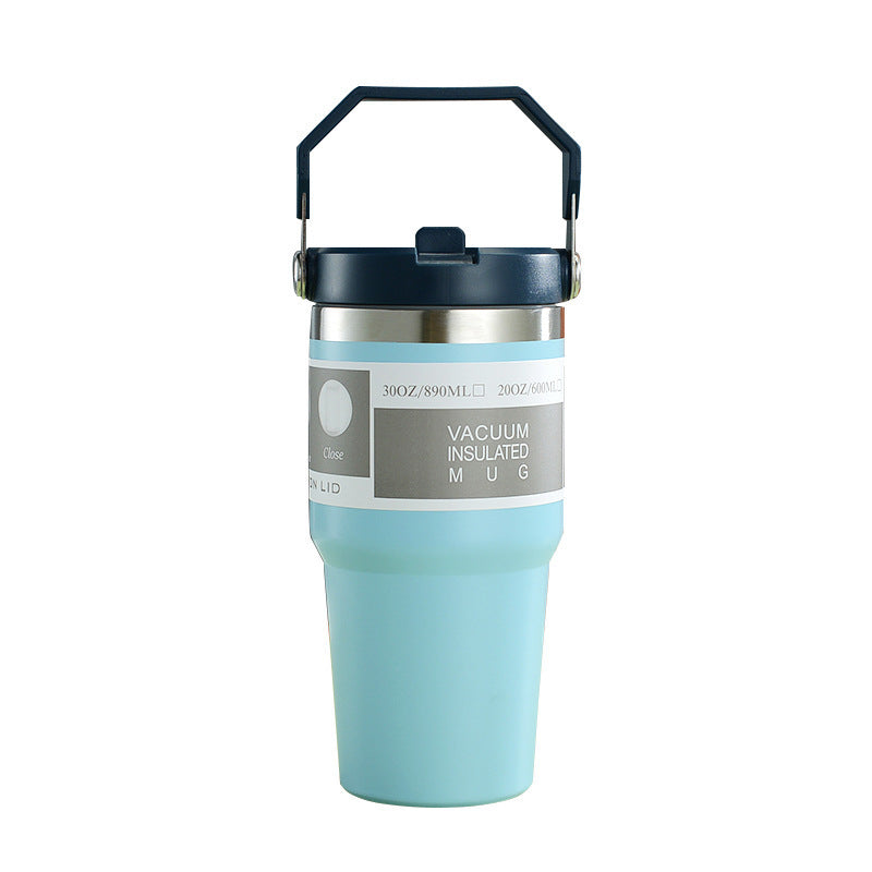 NEW Portable Car Cup Stainless Steel Cup Travel Sports Water Bottle With Handle Cover Coffee Tumbler Cup