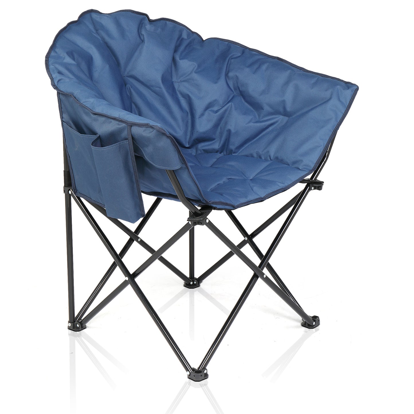 NEW Blue Folding 300lb Steel Frame Portable Camping Moon Chair