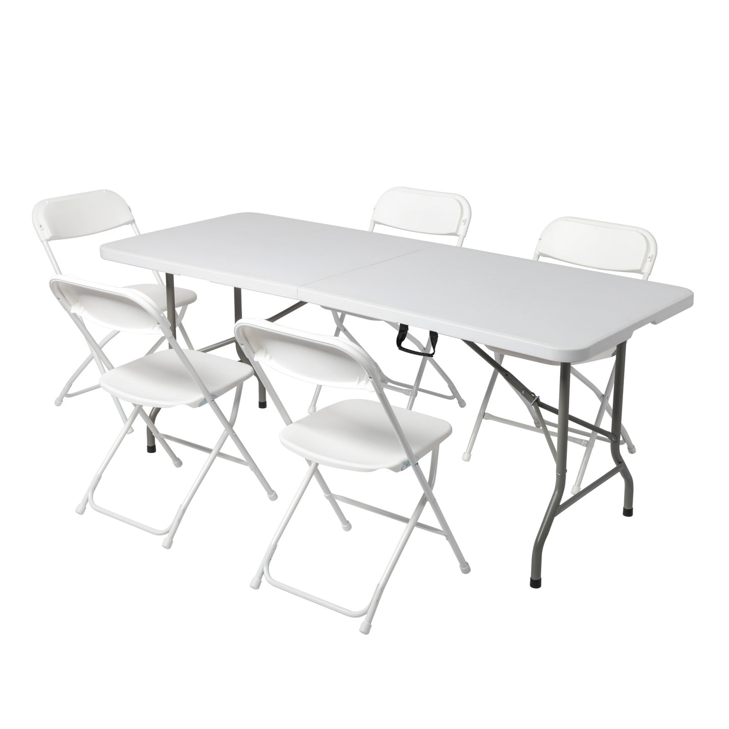 NEW 6’ Indoor Outdoor White Lightweight Plastic Folding Rectangular Table