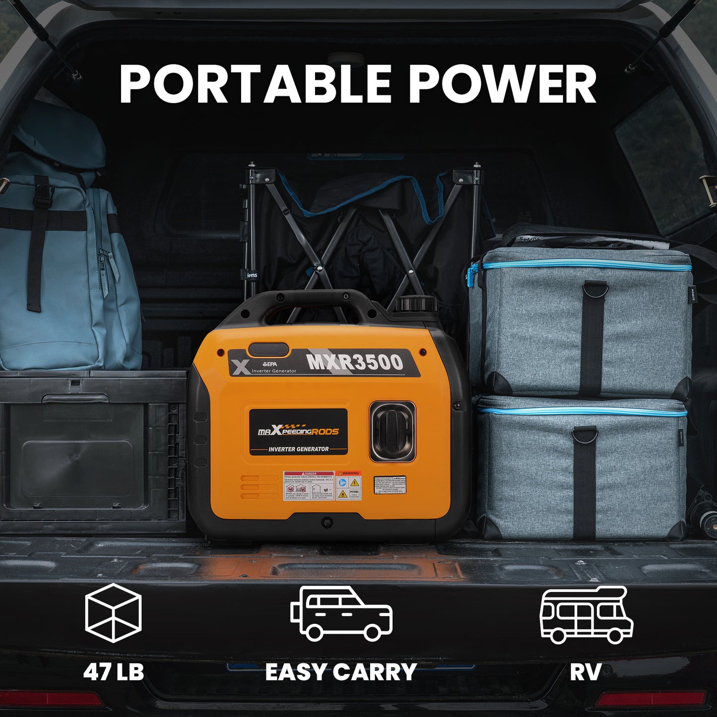 NEW MXR2300 Lightweight 3.5KW Ultra Quiet Compact Portable Suitcase Power Inverter Generator