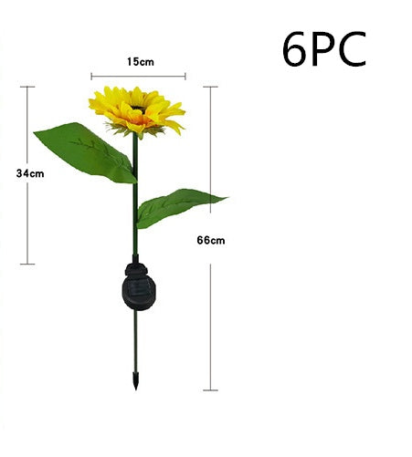 NEW LED Solar Sunflower Lamps Solar Light Pathway Landscape Decorative Lights