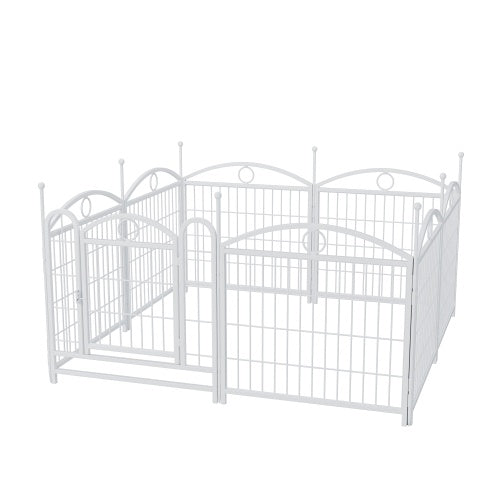 NEW Indoor Outdoor 24in 8 Panel White Metal Pet Dog Playpen Cage