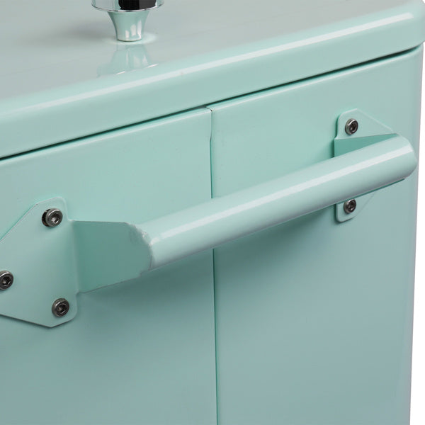 NEW Mint Green 80 QT Freezer Insulation Trolley Rectangular Plastic Stainless Steel Box Cooler Wheeled Cart