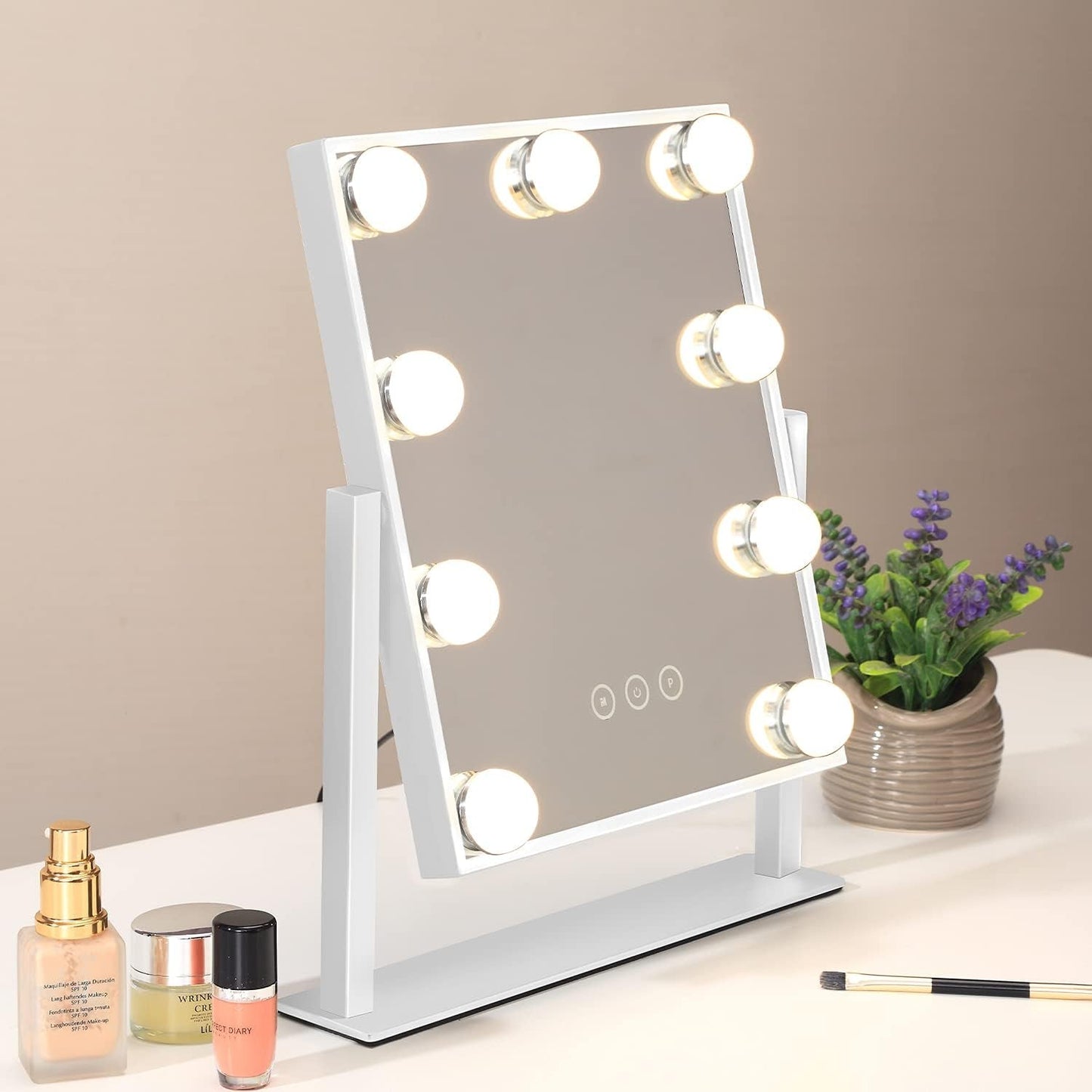 NEW Lighted Makeup Vanity Mirror With 3 Color Modes And 10X Magnification White