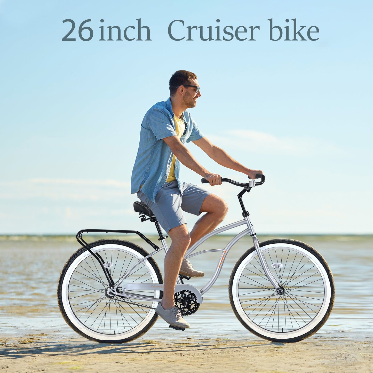 NEW Single Speed Bicycles 26'Inch,Steel Frame, Wide Wheels for Stability, Rear Coaster Brakes,Multiple Colors Men's Beach Cruiser Bike