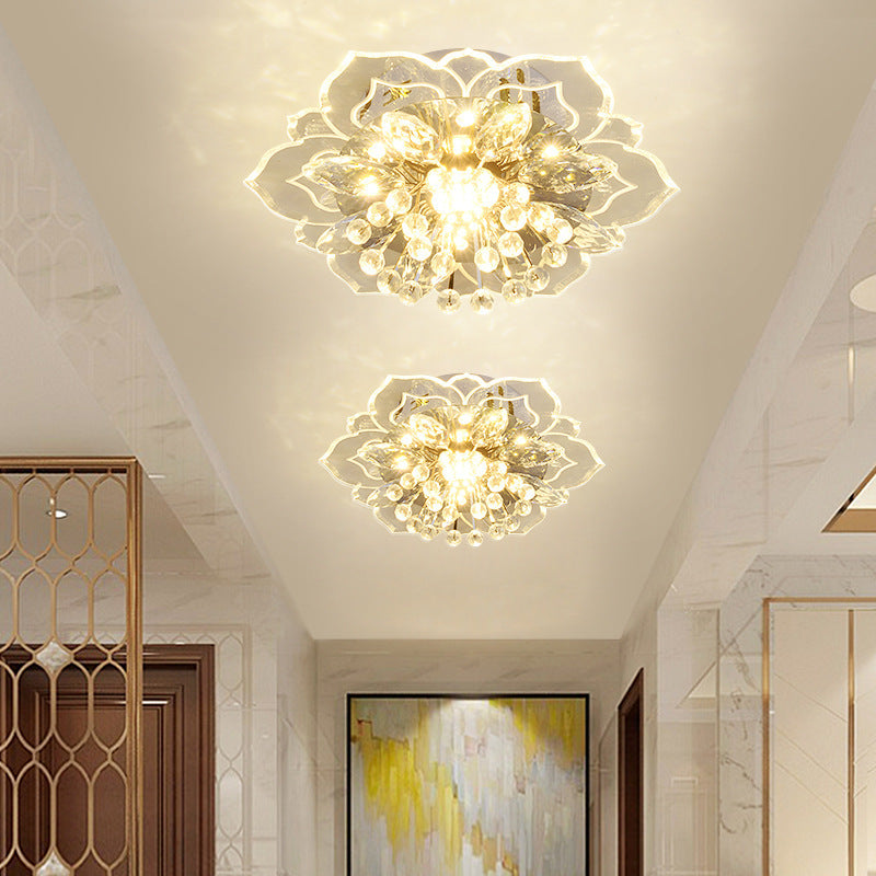 NEW Small Crystal Lamp Corridor Modern Minimalist Living Room Ceiling Light Fixture