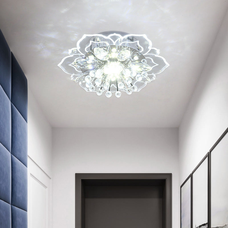 NEW Small Crystal Lamp Corridor Modern Minimalist Living Room Ceiling Light Fixture