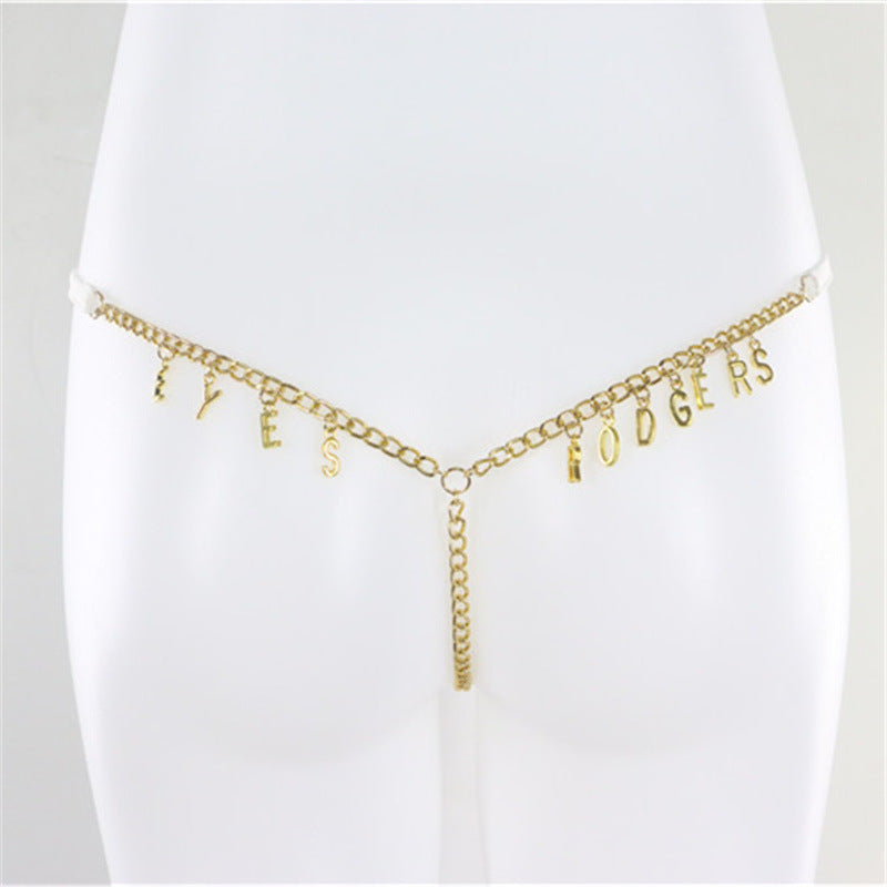 New Exy Women Custom Thong With Letter Name Personality G-String Panties Underwear Waist Body Chain Lace Thongs Jewelry Gift