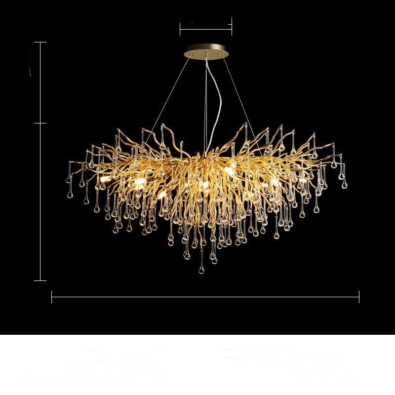 NEW Postmodern Light Fixture Luxury Chandelier Water Drop Crystal Lamp Atmosphere