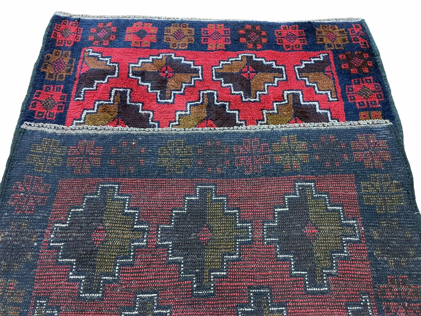 USED 3' X 4' 7" Vintage Handmade Tribal Wool Rug Balouchi Rug Afghan Rug Red Brown