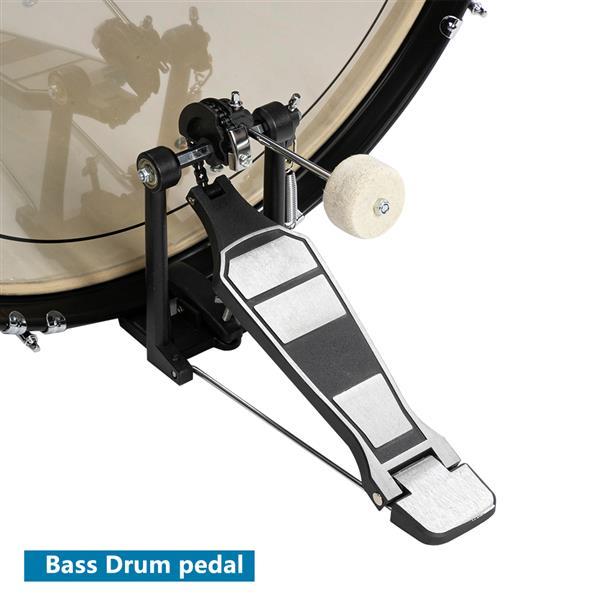 NEW Glarry Full size 22in Poplar Double-layer Oil Skin Star Dot Black Drum Set