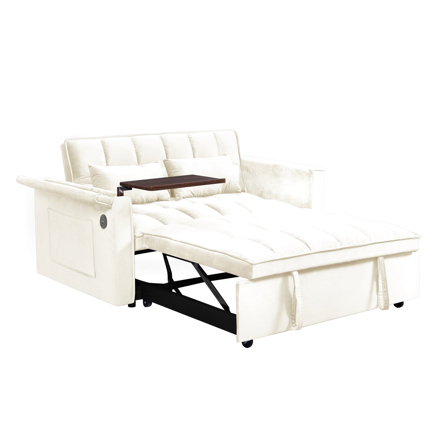 NEW 3-in-1 Contemporary Foldable Modern Velvet Double Sofa Bed with adjustable Back