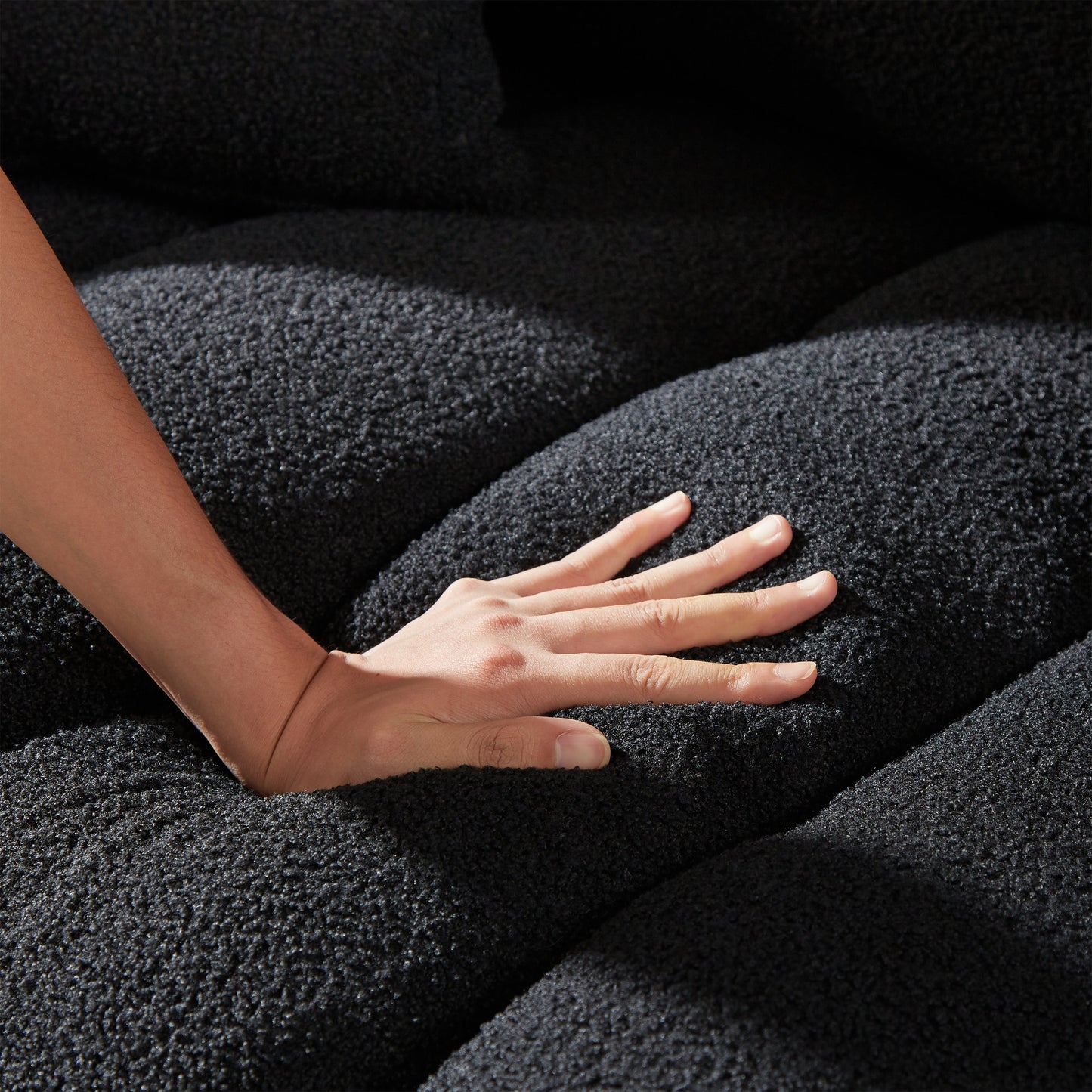 NEW Black W1193S00087 MH36.8'' Teddy Fabric Modern Lounge Sofa Chair