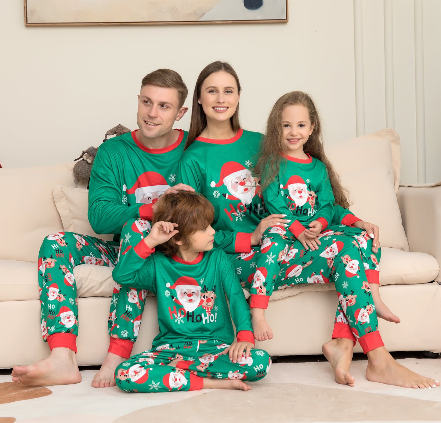 NEW Christmas Pajamas For Family Matching Family Christmas PJs Sets Santa Claus Printed Top Sleepwear