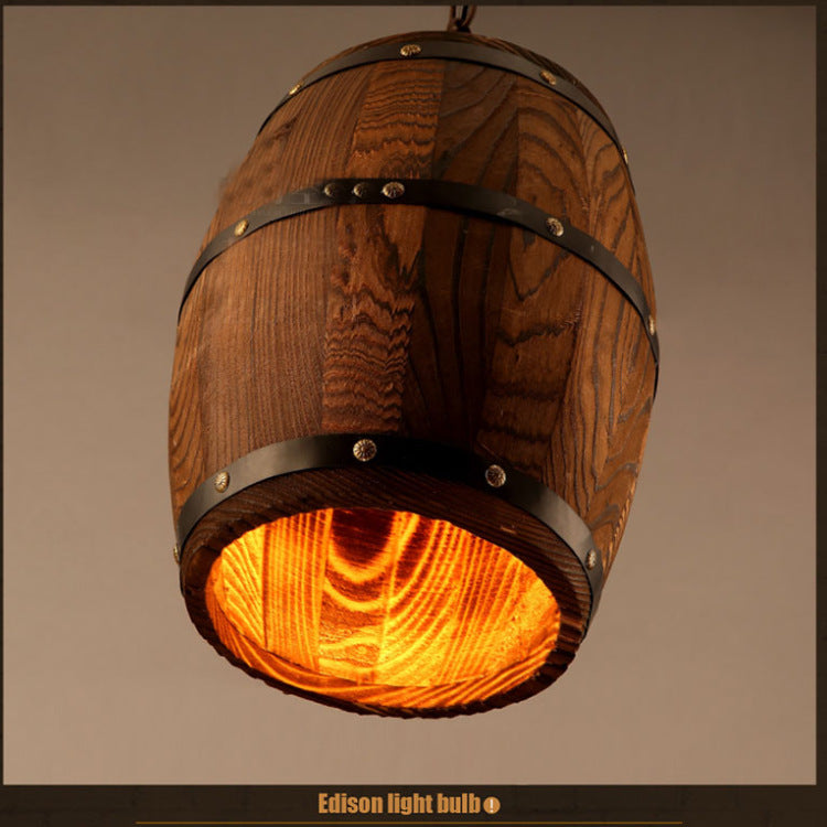 NEW Creative personality wine barrel wooden chandeliers