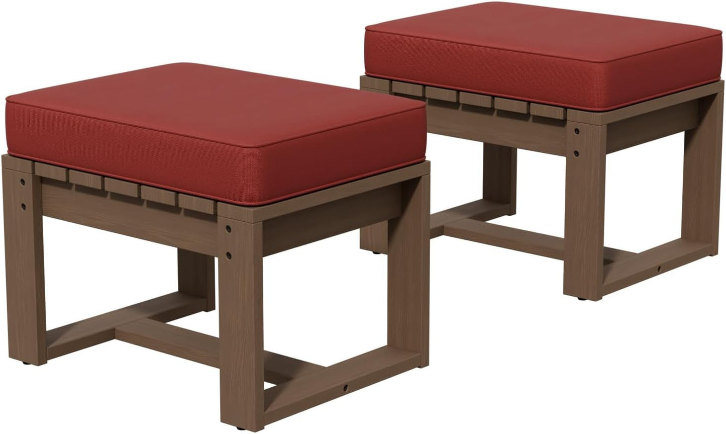 NEW Natural Cedar Outdoor Ottomans With Removable Cushions
