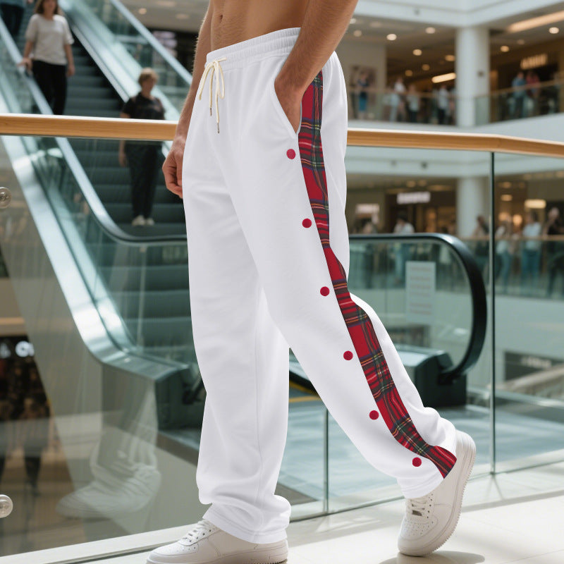 New Simple Stitching Casual Sports Breasted Sweatpants