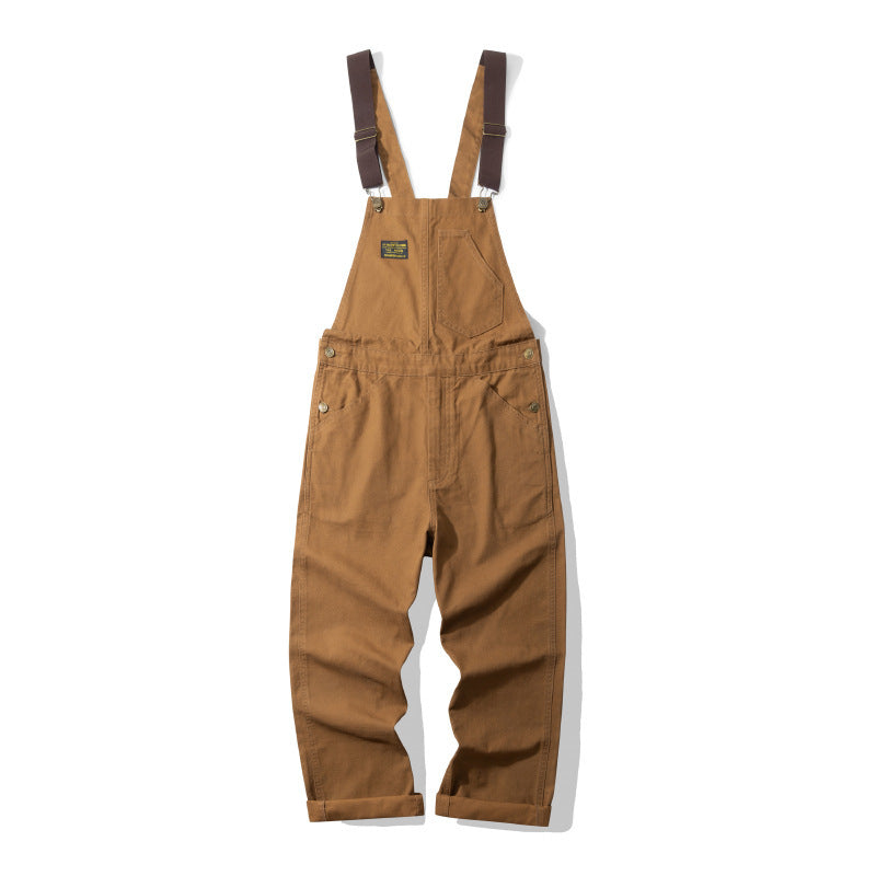 NEW Outdoor Canvas Lumberjack Working Bib Top Pants Railway Stripe One-piece