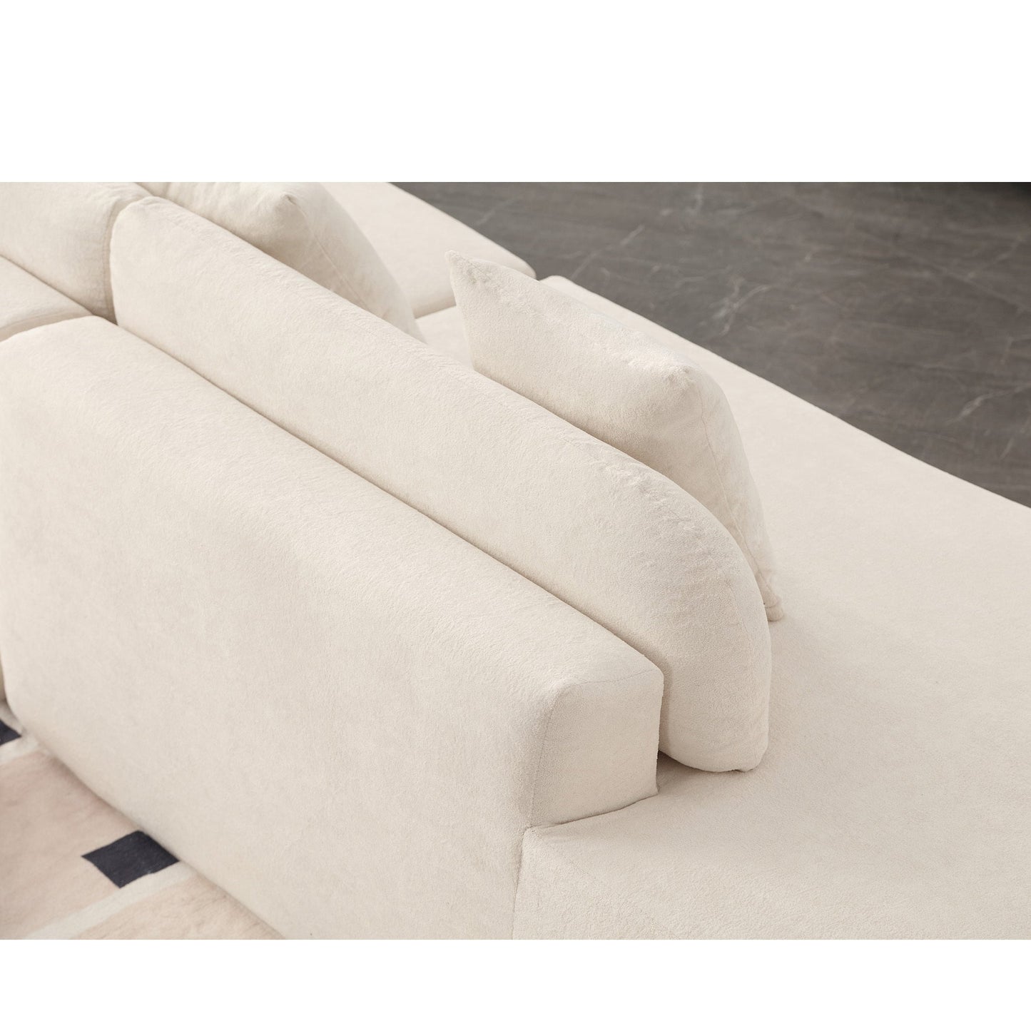 NEW Modern Living Room Curved Combination Terrycloth Fabric Sofa