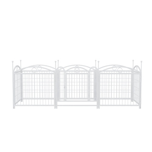 NEW Indoor Outdoor 24in 8 Panel White Metal Pet Dog Playpen Cage
