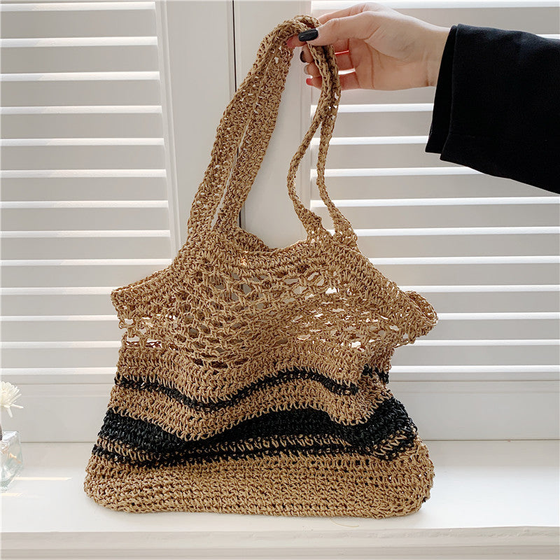 New Grass Woven Hollow Bag Single Shoulder Handle
