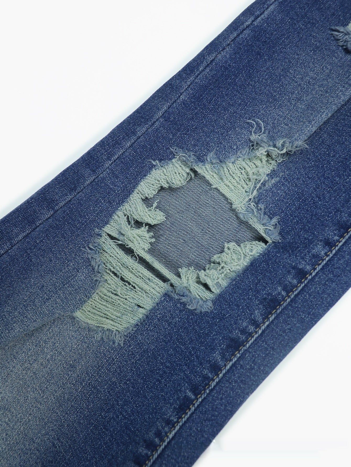 NEW Dark Blue Tight High Waist Ripped Jeans Women's Tight