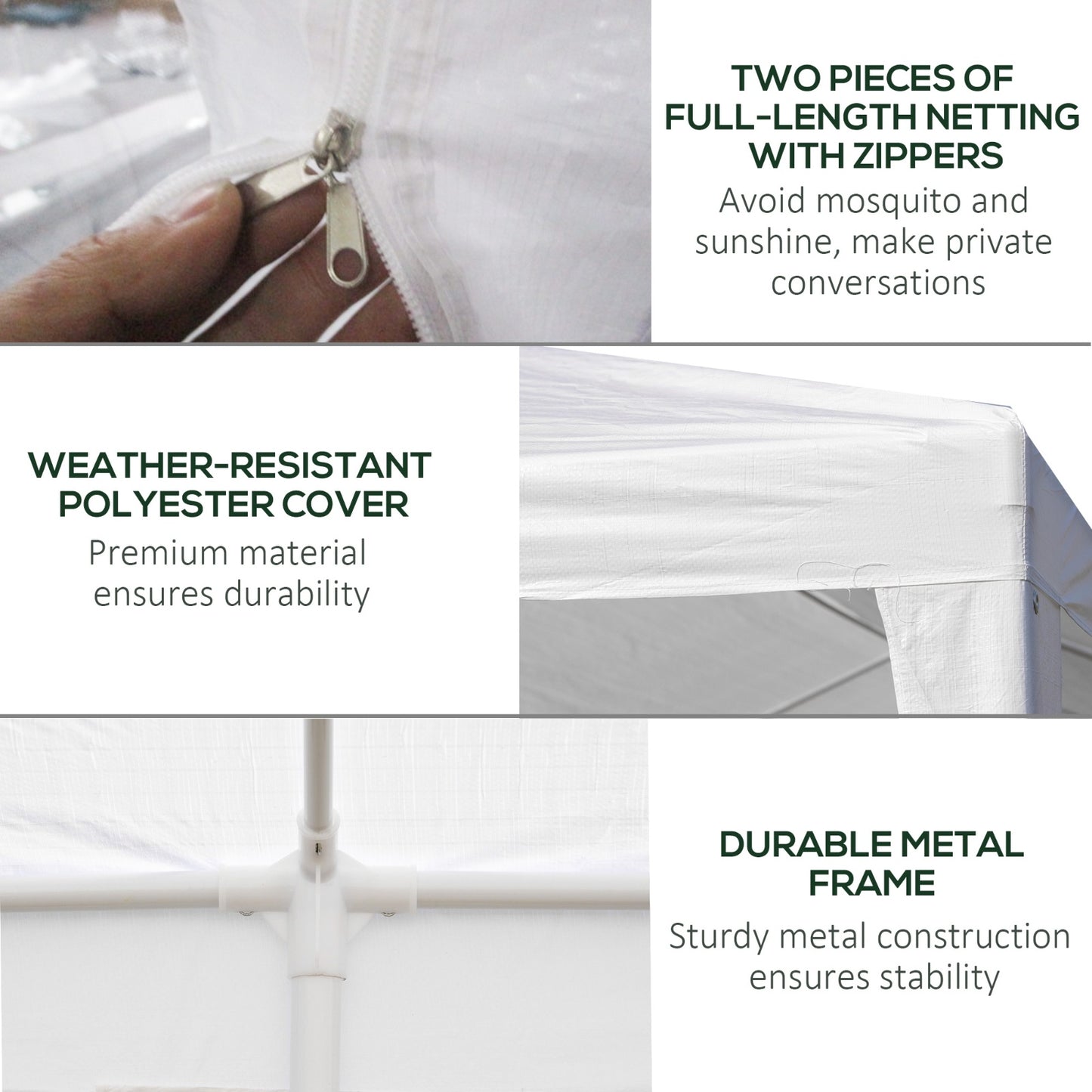 NEW Outsunny 10' X 20' Party Tent, Outdoor Wedding Canopy & Gazebo With 6 Removable Sidewalls, Shade She