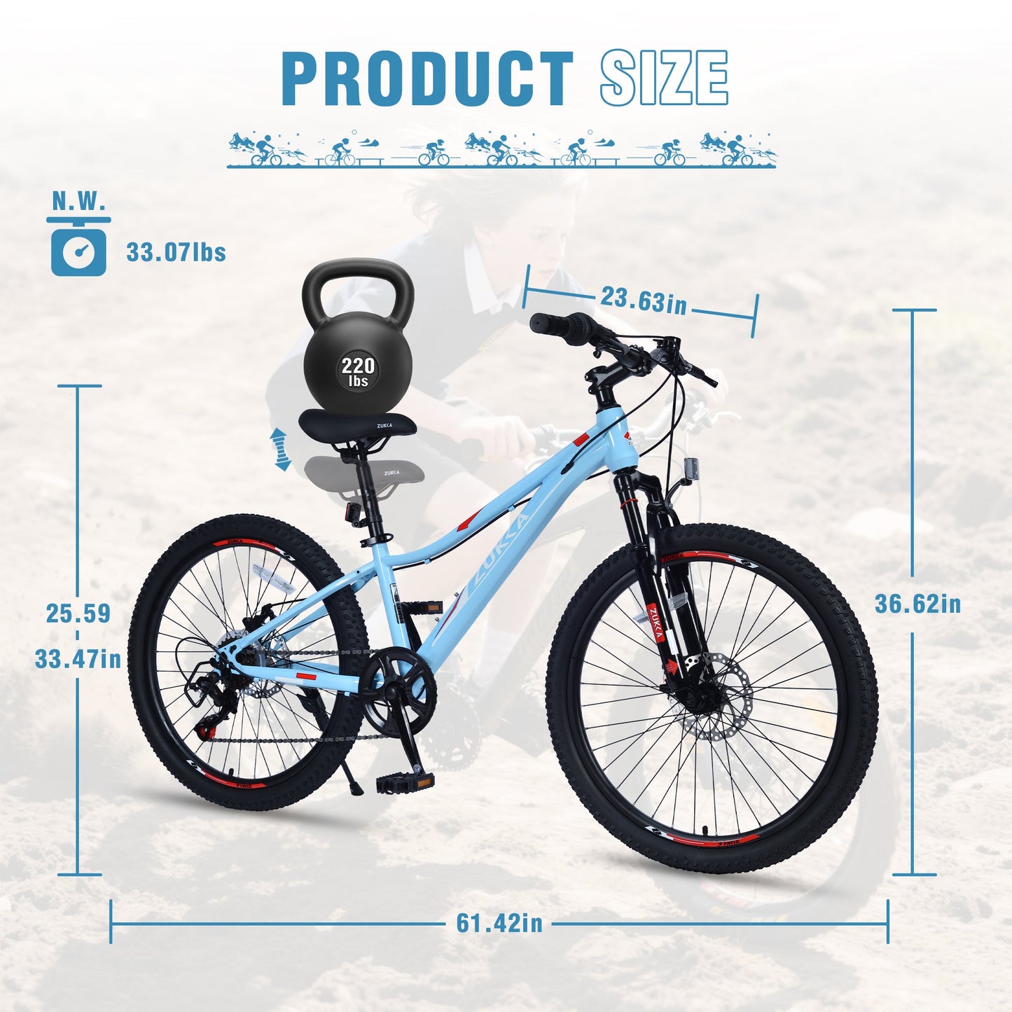 NEW Mountain Bike for Girls and Boys Mountain 24 inch shimano 6-Speed bike