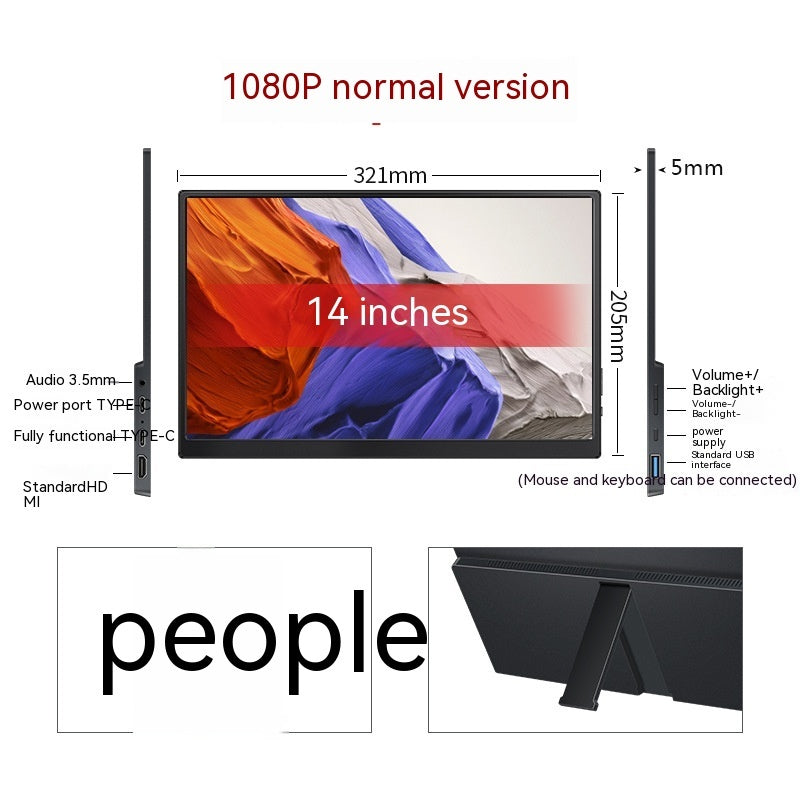 NEW Touch Portable Monitor Mobile Phone Computer Game External Expansion Screen