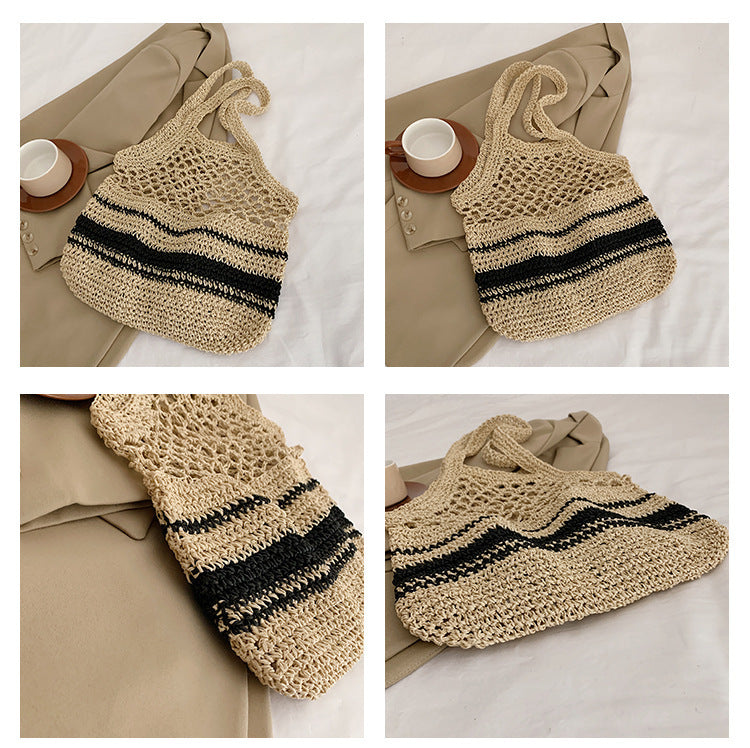 New Grass Woven Hollow Bag Single Shoulder Handle