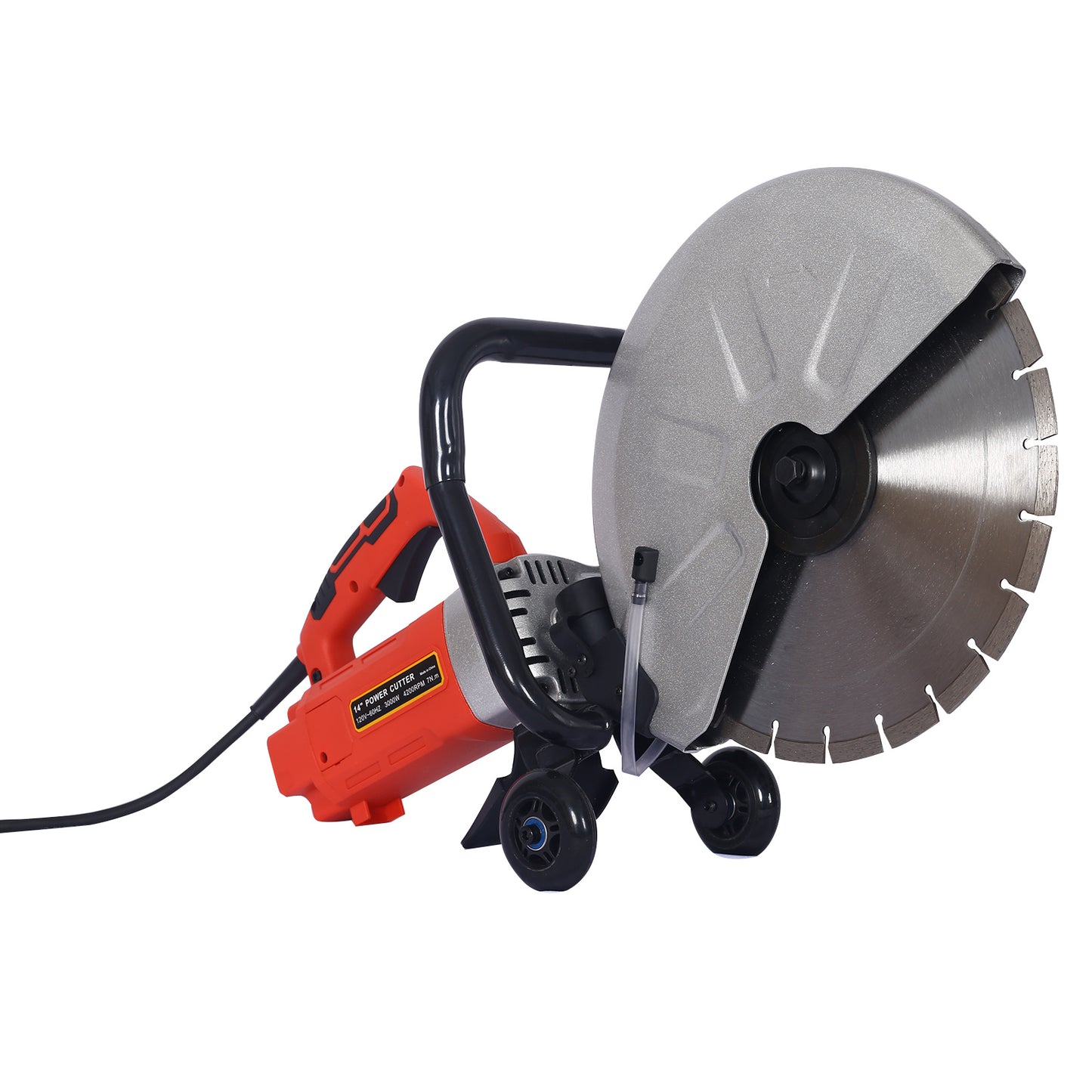 NEW 3000w Electric 14" Cut Off Saw Wet/Dry Concrete Saw Cutter Guide Roller with Water Line Attachment
