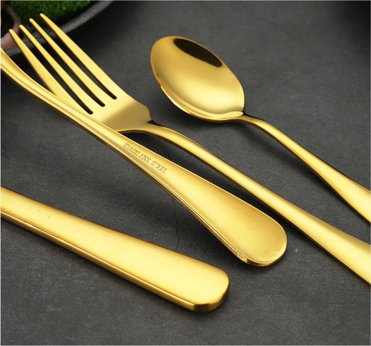 NEW High-end Stainless Steel Tableware 24pc Spoon Knife Fork Set