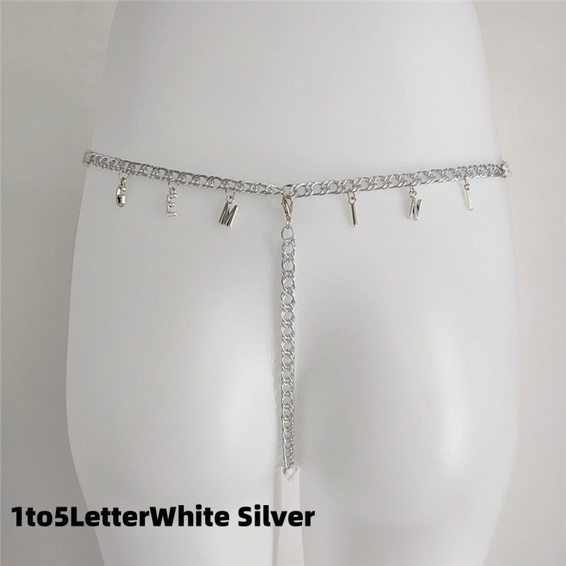 New Exy Women Custom Thong With Letter Name Personality G-String Panties Underwear Waist Body Chain Lace Thongs Jewelry Gift