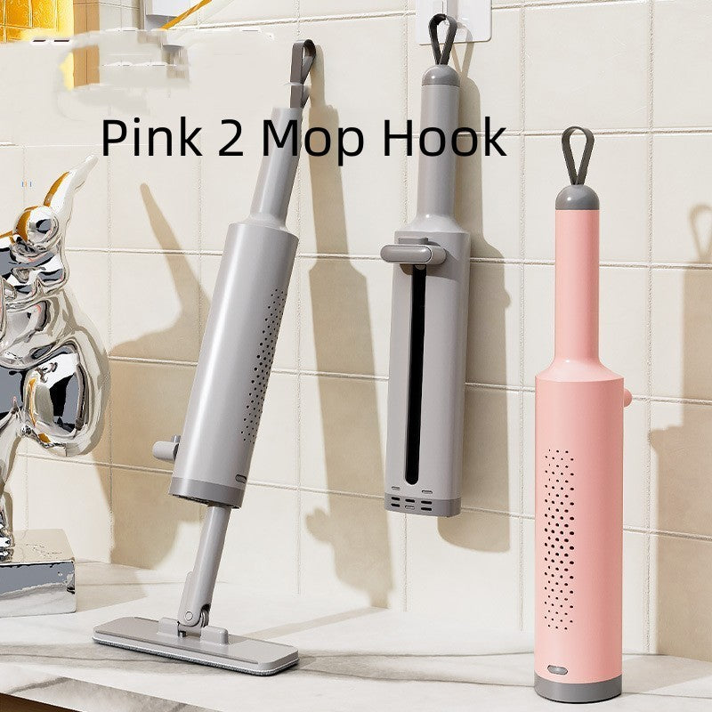 NEW Rotatable Self-Squeeze Mini Mop With Crevice Brush Hand Wash-Free Flat Squeeze Mop With 2 Reusable Microfiber Pads, Microfiber Mop For Wet Dry Use Self Wringing Flat Mop For Floor Cleaning