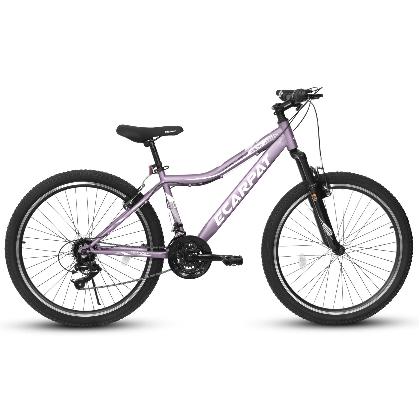 NEW A26208 Ecarpat 26 Inch Mountain Bike, 21-Speed V-Brake, Front Suspension, Carbon Steel Frame Mountain Bike For Teenagers Girls Women Bicycles