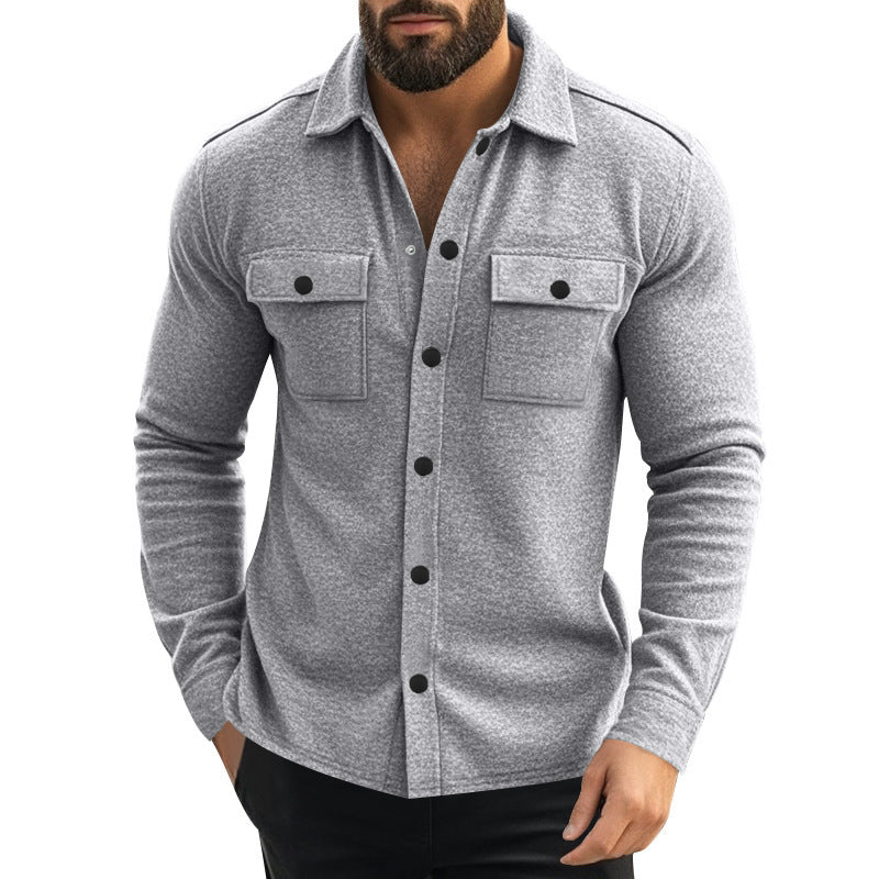 New Men's Lapel Multi-pocket Single-breasted Jacket