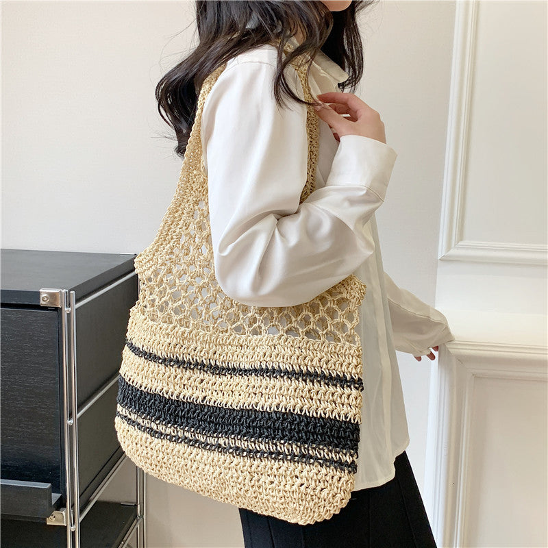 New Grass Woven Hollow Bag Single Shoulder Handle