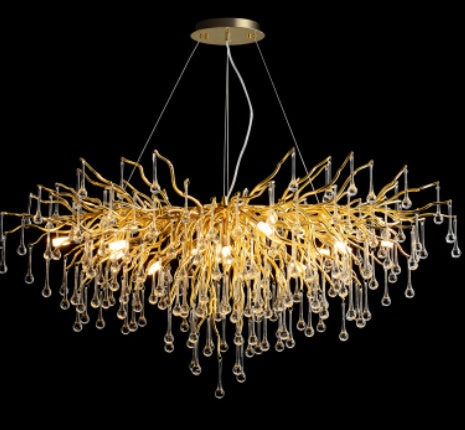 NEW Postmodern Light Fixture Luxury Chandelier Water Drop Crystal Lamp Atmosphere