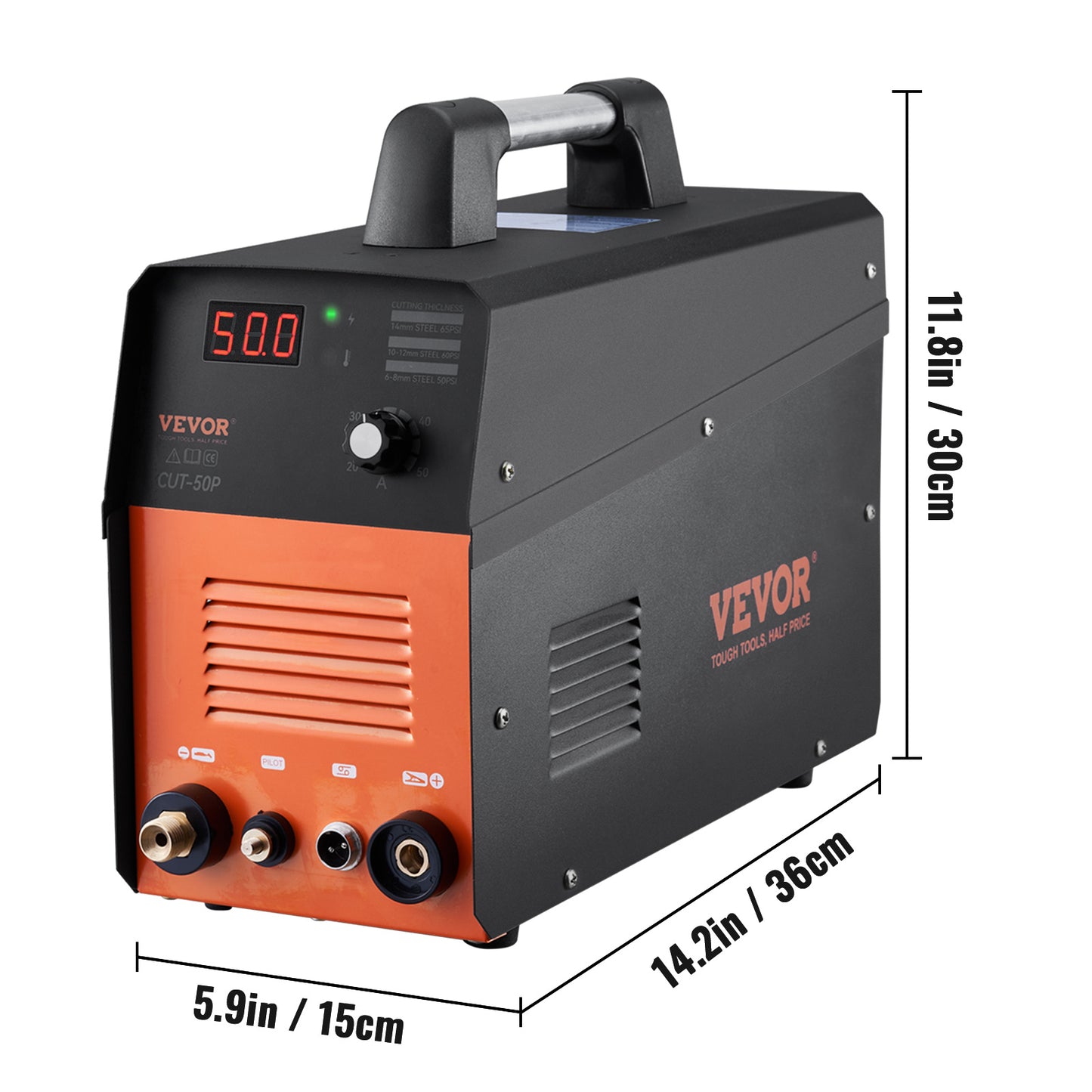 NEW VEVOR Plasma Cutter 50Amp Non-Touch Pilot Arc Air Cutting Machine With Torch 110V 220V Dual Voltage AC IGBT Inverter Metal Cutting Equipment