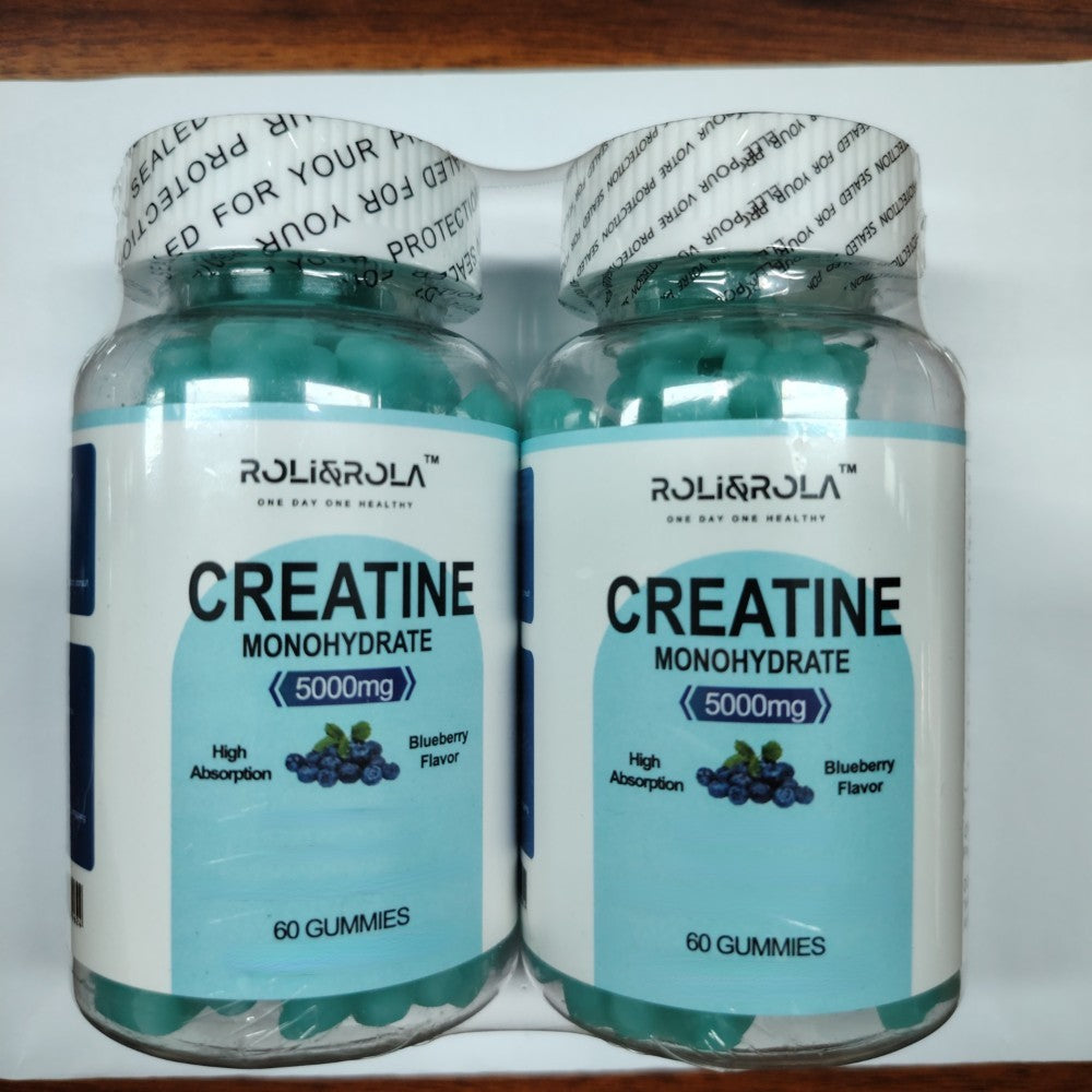 NEW High Strength Creatine Monohydrate Gummies, Blueberry Flavored Creatine Gummies Monohydrate - 60 Gummies X 2 Bottles