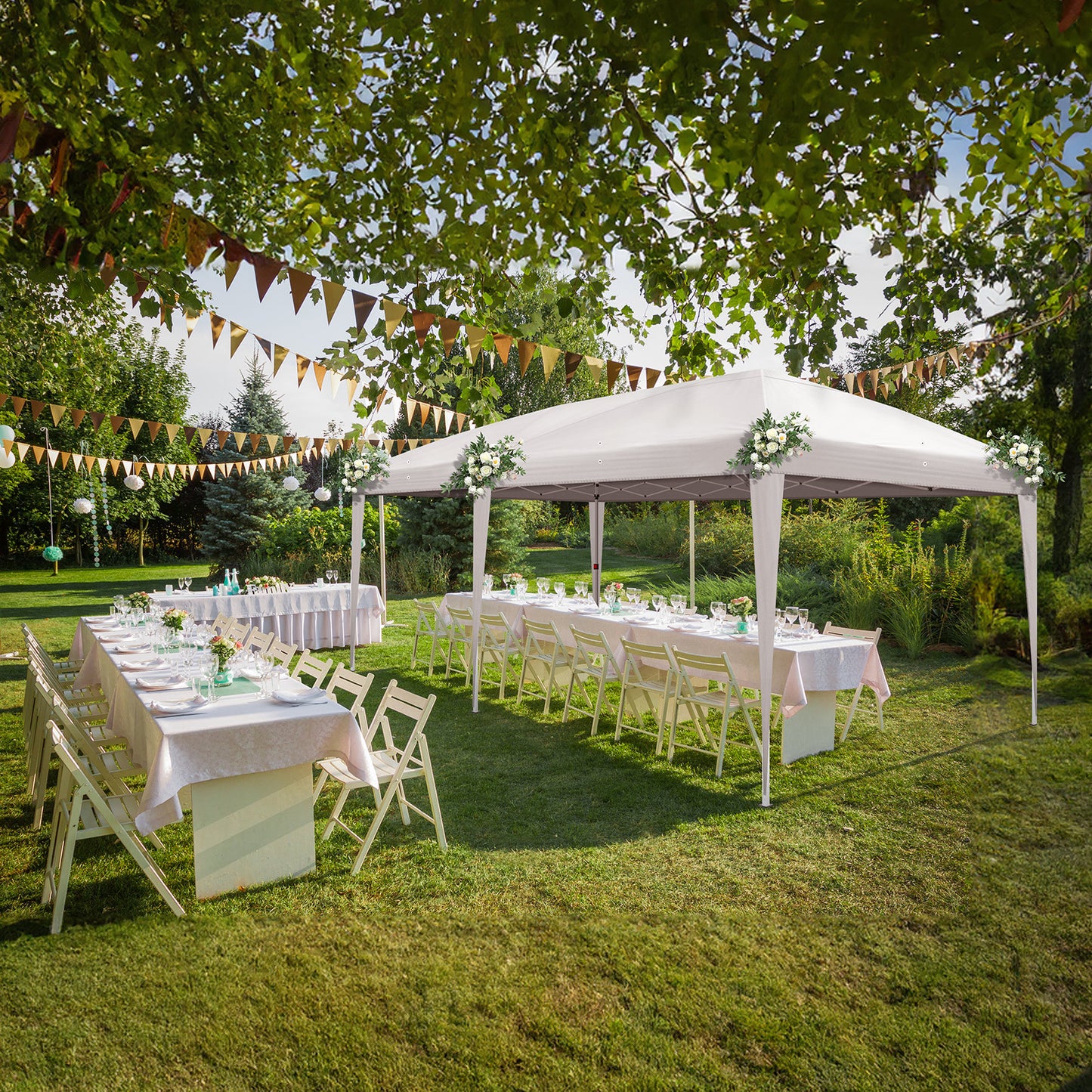 NEW Outdoor 3 X 6M White 6 Sides Home Folding Pergola Parking Shed Advertising Tent