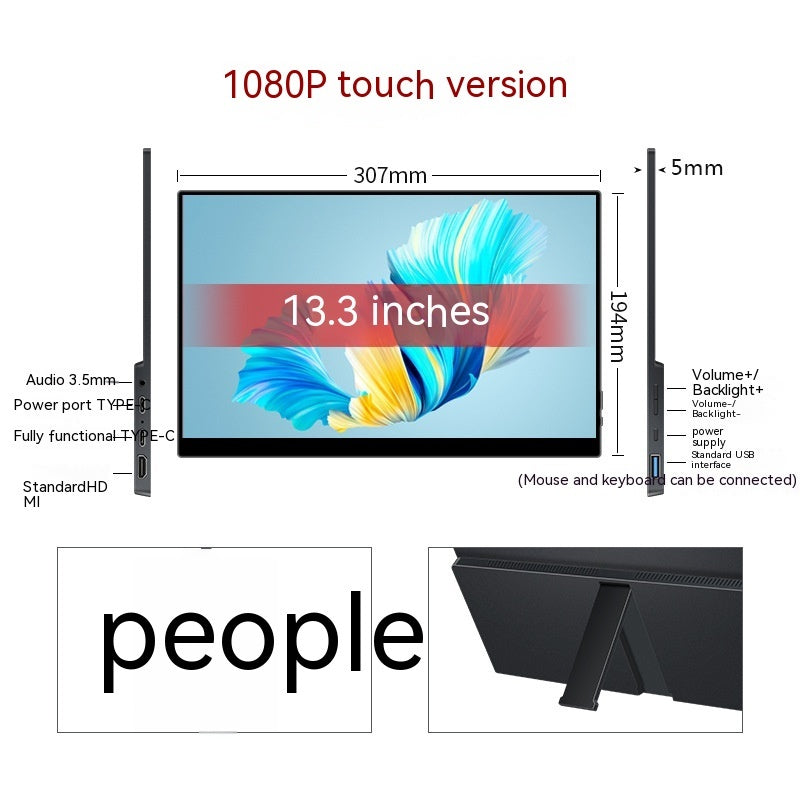 NEW Touch Portable Monitor Mobile Phone Computer Game External Expansion Screen